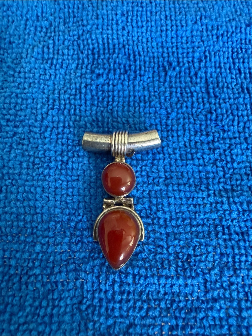 Sterling Silver and Red Carnelian Pendant
